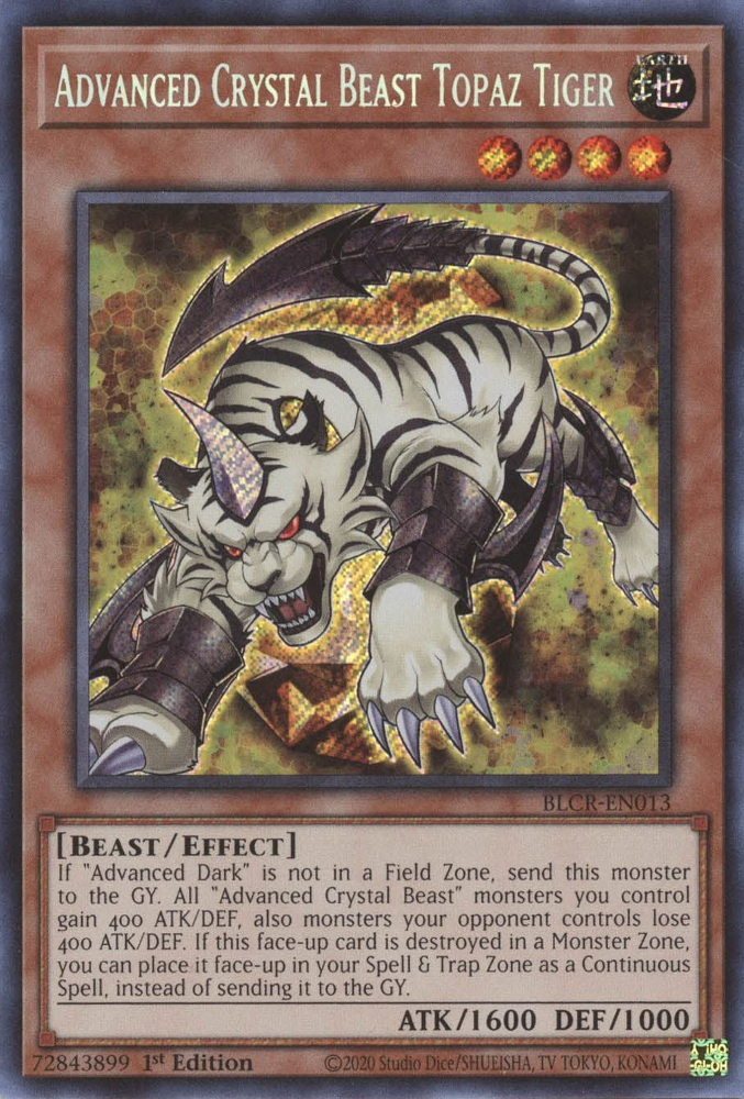 Advanced Crystal Beast Topaz Tiger [BLCR-EN013] Secret Rare